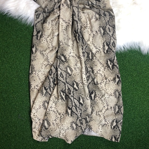 NWT ZARA Snake Skin Print Midi V Neck Dress - Picture 3 of 8